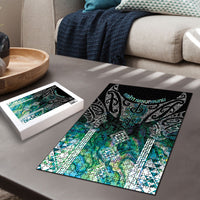 Aotearoa Maori Iwi Heritage Puzzle Ngati Kahungunu Paua Shell Turquoise