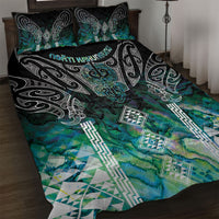 Aotearoa Maori Iwi Heritage Quilt Bed Set Ngati Kahungunu Paua Shell Turquoise
