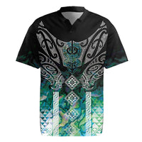 Aotearoa Maori Iwi Heritage Rugby Jersey Ngati Kahungunu Paua Shell Turquoise