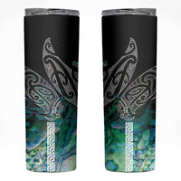 Aotearoa Maori Iwi Heritage Skinny Tumbler Ngati Kahungunu Paua Shell Turquoise