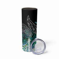 Aotearoa Maori Iwi Heritage Skinny Tumbler Ngati Kahungunu Paua Shell Turquoise