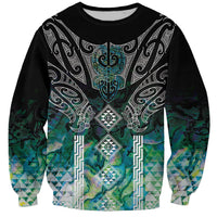 Aotearoa Maori Iwi Heritage Sweatshirt Ngati Kahungunu Paua Shell Turquoise