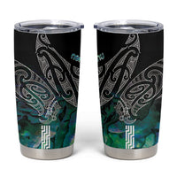 Aotearoa Maori Iwi Heritage Tumbler Cup Ngati Kahungunu Paua Shell Turquoise