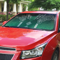 Aotearoa Maori Iwi Heritage Auto Sun Shade Ngai Tahu Pounamu Green
