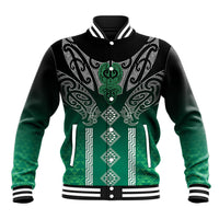 Aotearoa Maori Iwi Heritage Baseball Jacket Ngai Tahu Pounamu Green