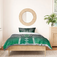 Aotearoa Maori Iwi Heritage Bedding Set Ngai Tahu Pounamu Green