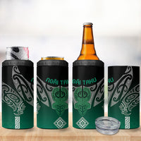 Aotearoa Maori Iwi Heritage 4 in 1 Can Cooler Tumbler Ngai Tahu Pounamu Green