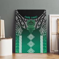 Aotearoa Maori Iwi Heritage Canvas Wall Art Ngai Tahu Pounamu Green