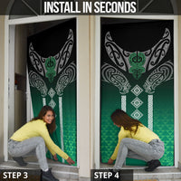 Aotearoa Maori Iwi Heritage Door Cover Ngai Tahu Pounamu Green