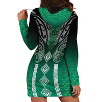 Aotearoa Maori Iwi Heritage Hoodie Dress Ngai Tahu Pounamu Green