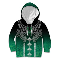 Aotearoa Maori Iwi Heritage Kid Hoodie Ngai Tahu Pounamu Green
