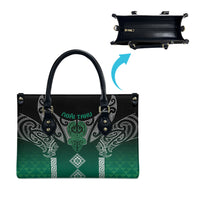 Aotearoa Maori Iwi Heritage Leather Bag Ngai Tahu Pounamu Green