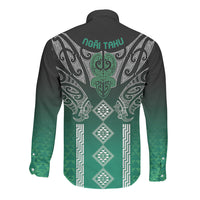 Aotearoa Maori Iwi Heritage Long Sleeve Button Shirt Ngai Tahu Pounamu Green