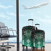 Aotearoa Maori Iwi Heritage Luggage Cover Ngai Tahu Pounamu Green