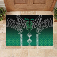 Aotearoa Maori Iwi Heritage Rubber Doormat Ngai Tahu Pounamu Green