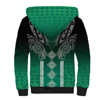 Aotearoa Maori Iwi Heritage Sherpa Hoodie Ngai Tahu Pounamu Green