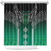 Aotearoa Maori Iwi Heritage Shower Curtain Ngai Tahu Pounamu Green