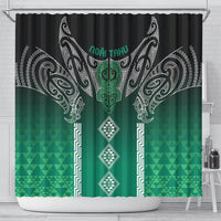 Aotearoa Maori Iwi Heritage Shower Curtain Ngai Tahu Pounamu Green