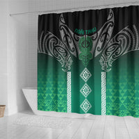Aotearoa Maori Iwi Heritage Shower Curtain Ngai Tahu Pounamu Green