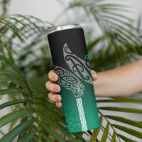 Aotearoa Maori Iwi Heritage Skinny Tumbler Ngai Tahu Pounamu Green