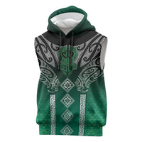 Aotearoa Maori Iwi Heritage Sleeveless Hoodie Ngai Tahu Pounamu Green