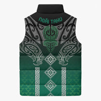 Aotearoa Maori Iwi Heritage Sleeveless Puffer Jacket Ngai Tahu Pounamu Green