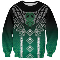 Aotearoa Maori Iwi Heritage Sweatshirt Ngai Tahu Pounamu Green