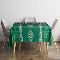 Aotearoa Maori Iwi Heritage Tablecloth Ngai Tahu Pounamu Green