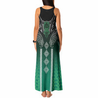 Aotearoa Maori Iwi Heritage Tank Maxi Dress Ngai Tahu Pounamu Green