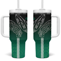 Aotearoa Maori Iwi Heritage Tumbler With Handle Ngai Tahu Pounamu Green