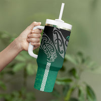 Aotearoa Maori Iwi Heritage Tumbler With Handle Ngai Tahu Pounamu Green