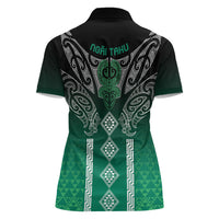 Aotearoa Maori Iwi Heritage Women Polo Shirt Ngai Tahu Pounamu Green