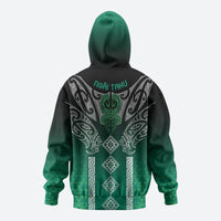 Aotearoa Maori Iwi Heritage Zip Hoodie Ngai Tahu Pounamu Green