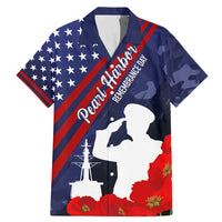 Pearl Harbor Remembrance Day Family Matching Mermaid Dress and Hawaiian Shirt Poppy Mix Style LT7 Dad's Shirt - Short Sleeve Navy Blue - Polynesian Pride