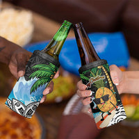 Tropical Christmas Polynesian 4 in 1 Can Cooler Tumbler Funny Surfing Pineapple