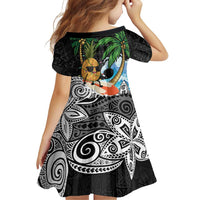 Tropical Christmas Polynesian Family Matching Off Shoulder Short Dress and Hawaiian Shirt Funny Surfing Pineapple LT7 - Polynesian Pride