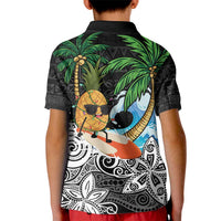 Tropical Christmas Polynesian Kid Polo Shirt Funny Surfing Pineapple