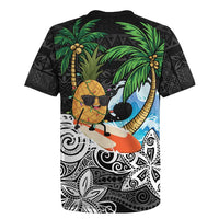 Tropical Christmas Polynesian Rugby Jersey Funny Surfing Pineapple