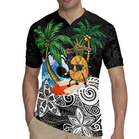 Tropical Christmas Polynesian Rugby Jersey Funny Surfing Pineapple