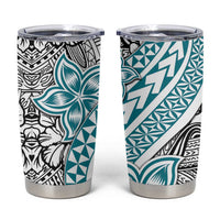 Turquoise Traditional Polynesian Tribal Tattoo Retro Tumbler Cup