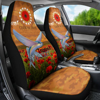 Cook Islands ANZAC Day Personalised Car Seat Cover with Poppy Field LT9 - Polynesian Pride