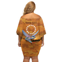 Cook Islands ANZAC Day Personalised Family Matching Off Shoulder Short Dress and Hawaiian Shirt with Poppy Field LT9 - Polynesian Pride