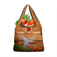 Cook Islands ANZAC Day Personalised Grocery Bag with Poppy Field