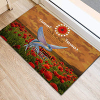 Cook Islands ANZAC Day Personalised Rubber Doormat with Poppy Field LT9 - Polynesian Pride