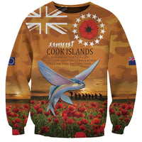 Cook Islands ANZAC Day Personalised Sweatshirt with Poppy Field LT9 Unisex Art - Polynesian Pride