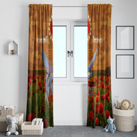 Cook Islands ANZAC Day Personalised Window Curtain with Poppy Field LT9 - Polynesian Pride