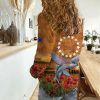 Cook Islands ANZAC Day Personalised Women Casual Shirt with Poppy Field LT9 - Polynesian Pride