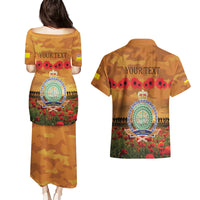 Niue ANZAC Day Personalised Couples Matching Puletasi and Hawaiian Shirt with Poppy Field LT9 - Polynesian Pride