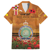 Niue ANZAC Day Personalised Family Matching Off Shoulder Maxi Dress and Hawaiian Shirt with Poppy Field LT9 Dad's Shirt - Short Sleeve Art - Polynesian Pride