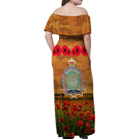 Niue ANZAC Day Personalised Family Matching Off Shoulder Maxi Dress and Hawaiian Shirt with Poppy Field LT9 - Polynesian Pride